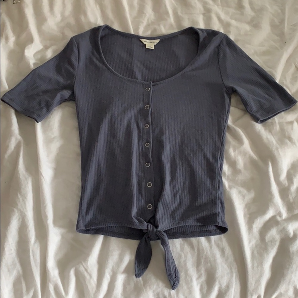 Button down tie cute top